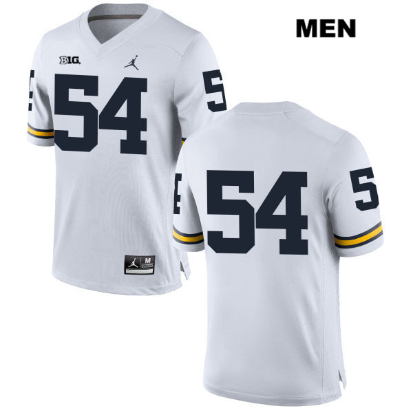 Men's NCAA Michigan Wolverines Carl Myers #54 No Name White Jordan Brand Authentic Stitched Football College Jersey YL25G21SA